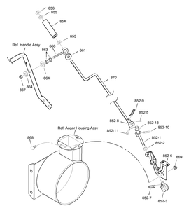 Chute Rod Diagram and Parts List for 624505X4D 2003 Briggs and Stratton Snow Blower